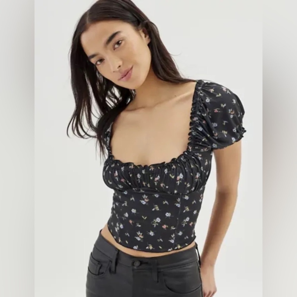 Urban outfitters Gigi ruched cropped top